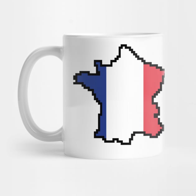 8-Bits France Map Flag Pixel Art by GraphicBazaar